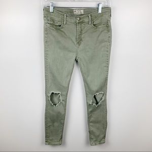 Free People Olive Skinny Jeans